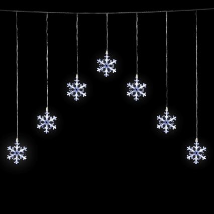 Aigostar - LED-ulkovalosarja 84 LEDiä/8 toimintoa 1,2x1m IP44 kylmänvalkoiset lumihiutaleet