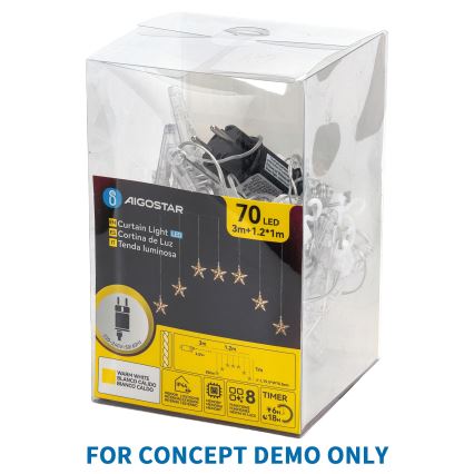 Aigostar - LED-ulkovaloköynnös 25xLED/8 toimintoa 3xAA 2,8m IP44 kylmänvalkoinen