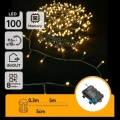 Aigostar - LED-ulkovalosarja 100 LEDiä, 8 toimintoa, 3xAA, 5,3 m, IP44, lämmin valkoinen