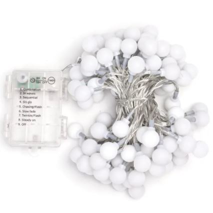 Aigostar - 10,3 m LED-ulkovalosarja, 100 LED, 3 x AA, 8 toimintoa, IP44, monivärinen