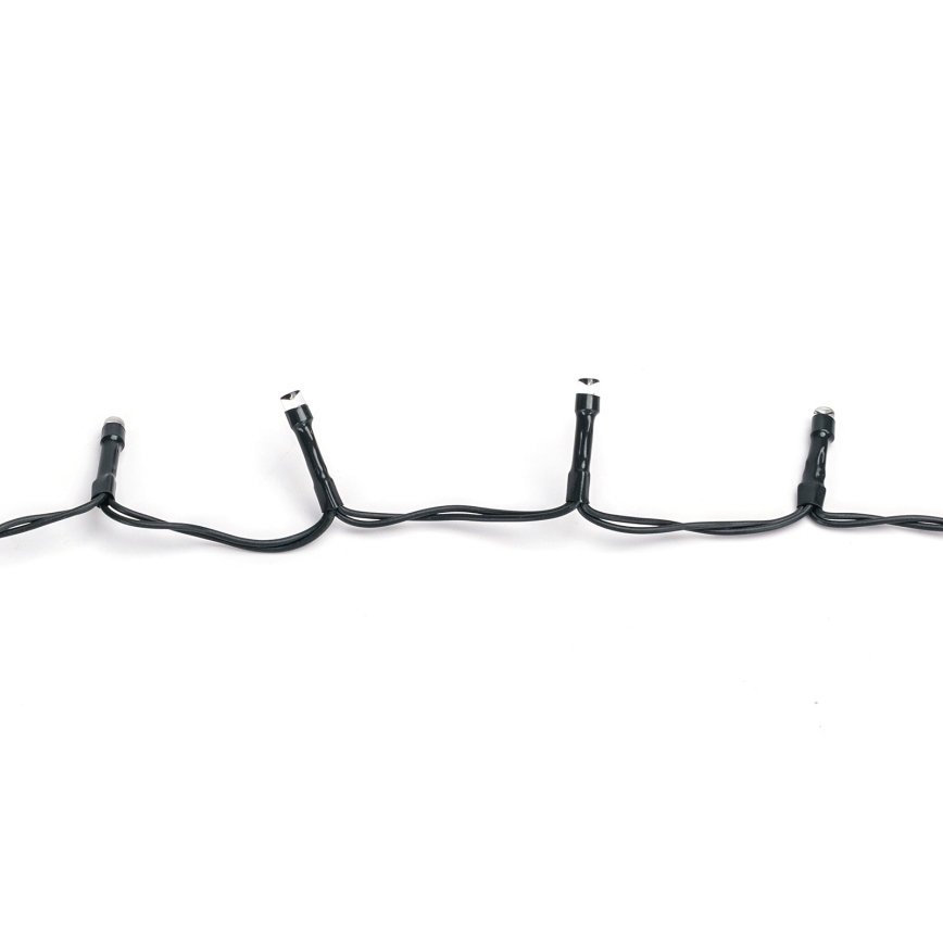 Aigostar - LED-ulkovaloketju 100 LED, 8 toimintoa, 3 x AA-paristoa, 5,3 m, IP44, kylmänvalkoinen