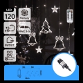 Aigostar - LED-ulkovalosarja 120 x LED, 8 toimintoa, 3 x 0,6 m, IP44, kylmänvalkoinen + kaukosäädin