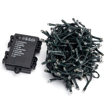 Aigostar - LED-ulkovalosarja 200xLED/8 toimintoa 3xAA 10,3m IP44 lämmin valkoinen