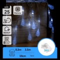 Aigostar - LED-ulkovalosarja 25xLED/8 toimintoa 3xAA 2,5 m IP44 kylmä valkoinen pisarat