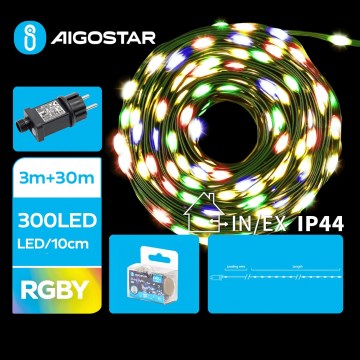 Aigostar - LED-ulkovalosarja, 300 LED, 8 toimintoa, 33 m, IP44, monivärinen