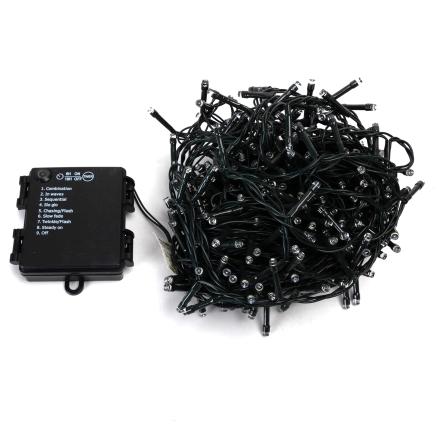 Aigostar - LED-ulkoketju 400 LEDiä, 8 toimintoa, 4×AA, 20,3 m, IP44, monivärinen