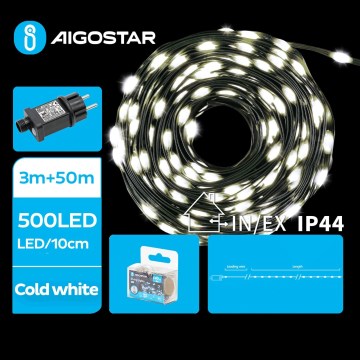 Aigostar - LED-ulkovalosarja 500 LED/8 toimintoa 53 m IP44 kylmänvalkoinen