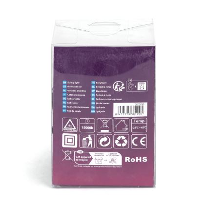 Aigostar - LED-ulkovalosarja 50×LED, 8 toimintoa, 8 m, IP44, kylmä valkoinen