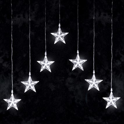 Aigostar - LED-ulkovaloketju 70 LEDiä 1,2x1m IP44 kylmänvalkoinen, tähtikoristeilla
