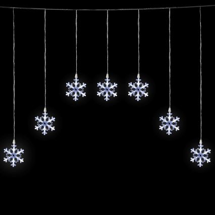 Aigostar - LED-ulkovaloketju 84xLED/8 toimintoa 1,2x1m IP44 kylmänvalkoinen lumihiutaleilla