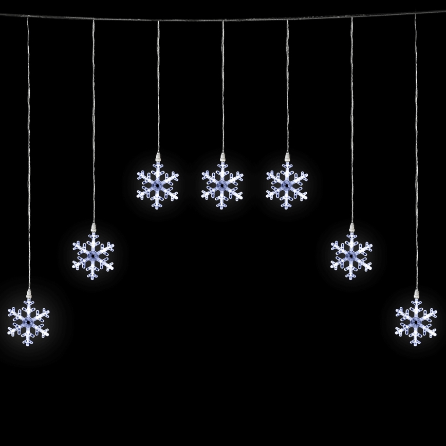 Aigostar - LED-ulkovaloketju 84xLED/8 toimintoa 1,2x1m IP44 kylmänvalkoinen lumihiutaleilla