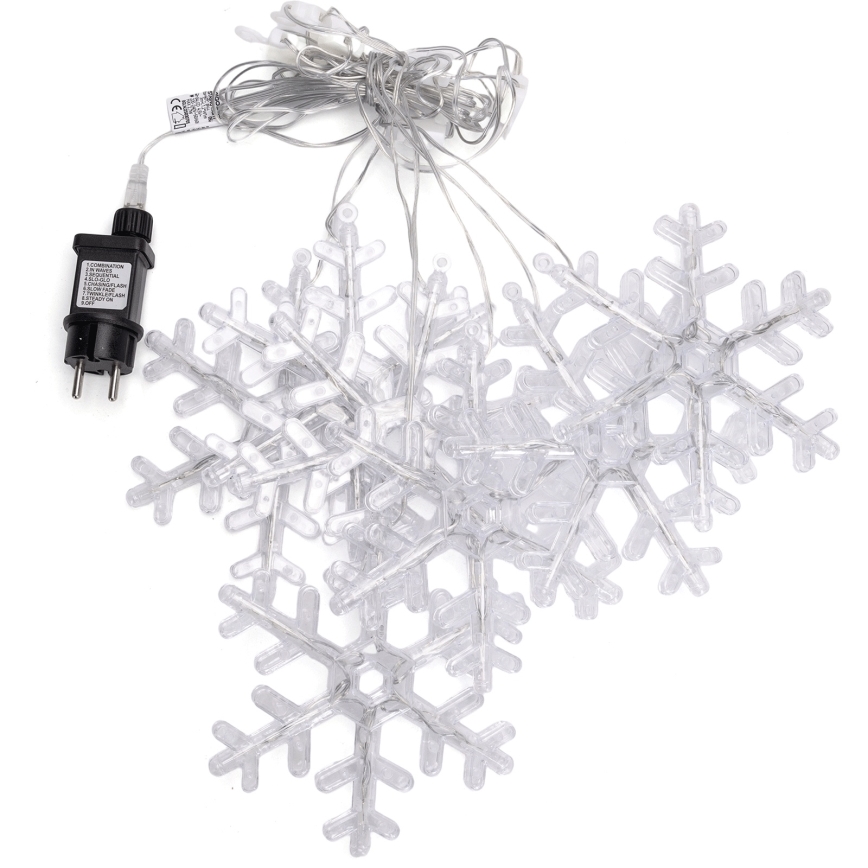 Aigostar - LED-ulkovaloketju 84xLED/8 toimintoa 1,2x1m IP44 kylmänvalkoinen lumihiutaleilla