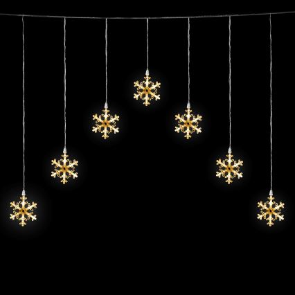 Aigostar - LED-ulkokäyttöinen jouluvalosarja 84 LED/8 toimintoa 1,2 x 1 m IP44 lämmin valkoinen lumihiutaleet