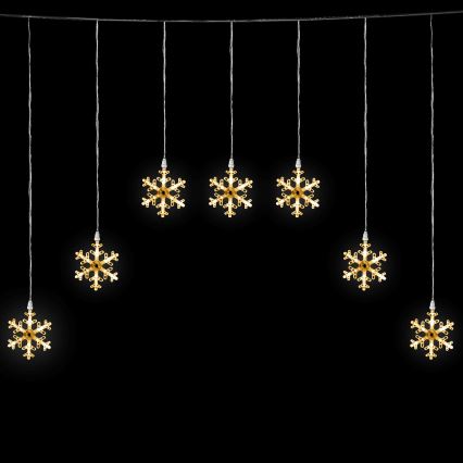 Aigostar - LED-ulkovalosarja 84 LED/8 toimintoa 1,2 x 1 m IP44 lämpimän valkoinen, lumihiutaleet