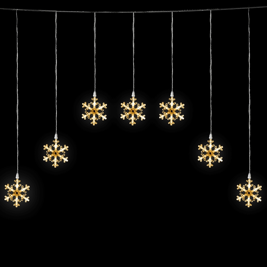 Aigostar - LED-ulkovalosarja 84 LED/8 toimintoa 1,2 x 1 m IP44 lämpimän valkoinen, lumihiutaleet