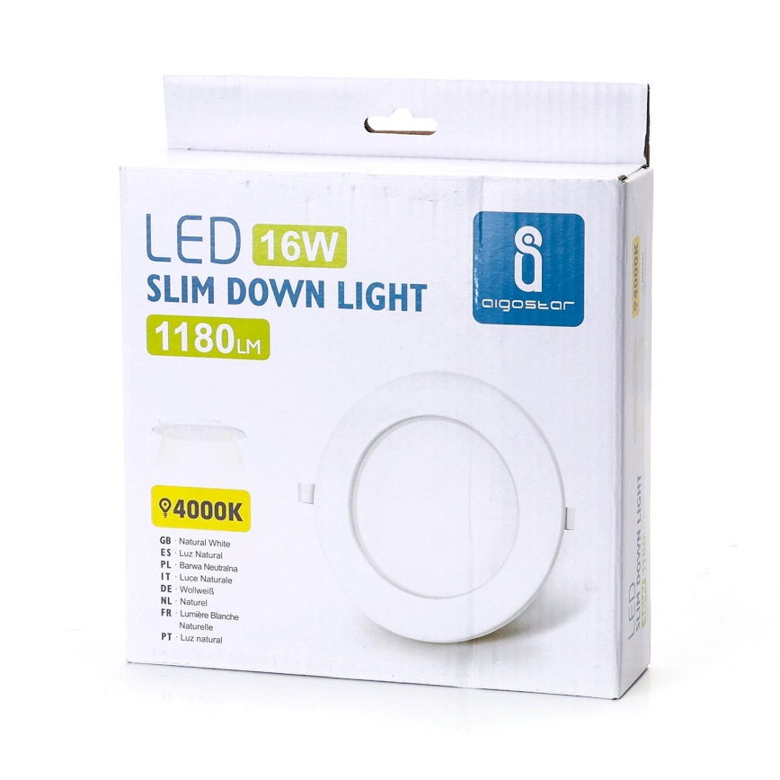 Aigostar - LED-upotettava alasvalaisin ULTRATHIN LED/16W/230V 4000K valkoinen