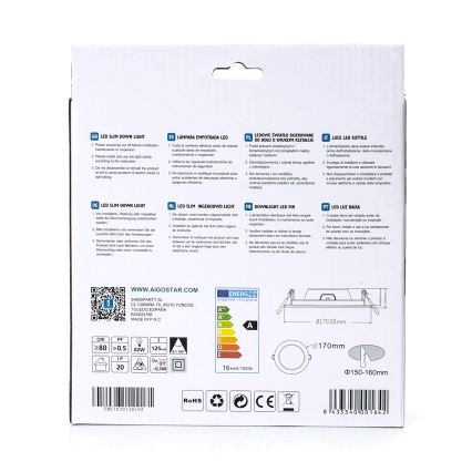 Aigostar - LED-upotettava alasvalaisin ULTRATHIN LED/16W/230V 4000K valkoinen