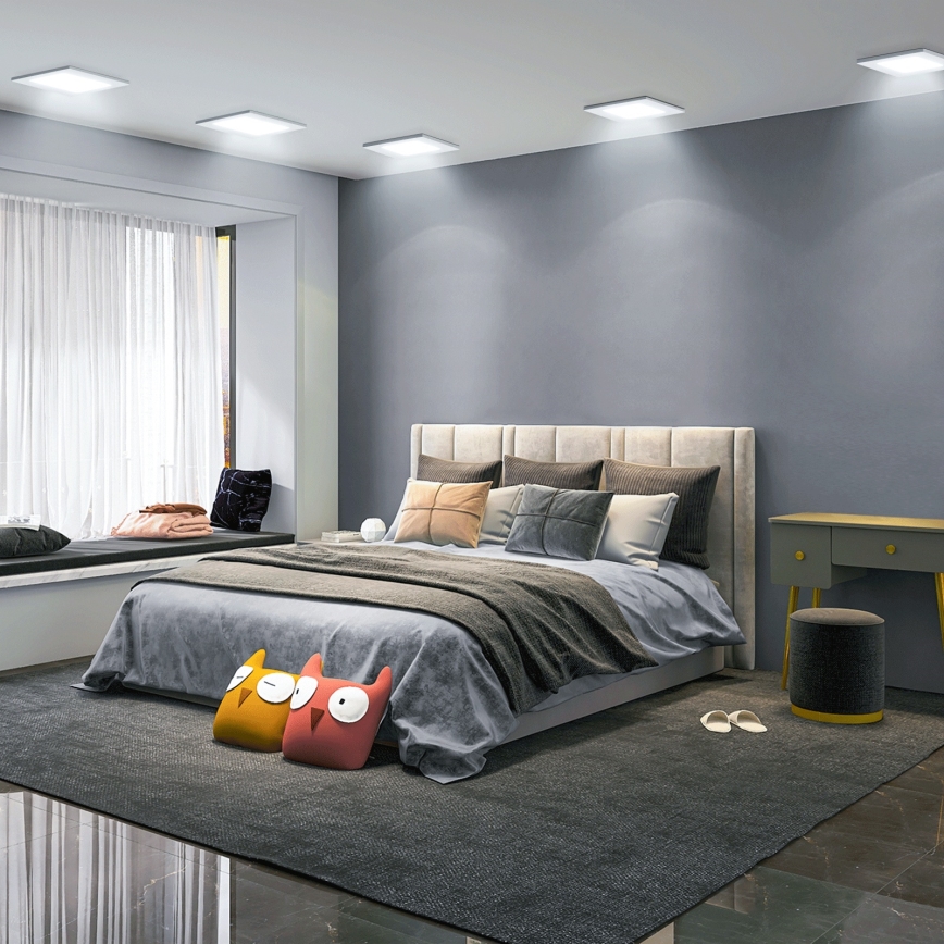 Aigostar - LED-upotettava alasvalo 12W 230V 6500K 17,5x17,5 cm valkoinen