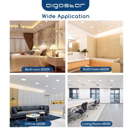 Aigostar - LED-upotettava alasvalo LED/6W/230V 4000K 12x12 cm valkoinen