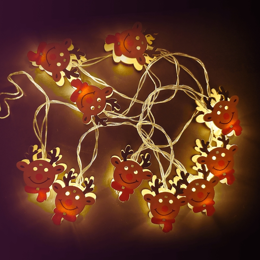 Aigostar - LED-valoketju 10xLED/3xAA 1,5m lämmin valkoinen poro