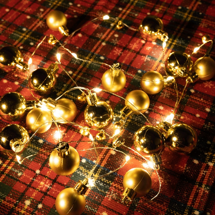 Aigostar - LED-valosarja 20xLED/3xAA 2 m lämmin valkoinen