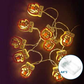 Aigostar - LED-valoketju 20xLED/3xAA 3m lämmin valkoinen käsine