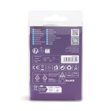 Aigostar - LED-valoketju 50 x LED / 3 x AA, 5,3 m, kylmänvalkoinen