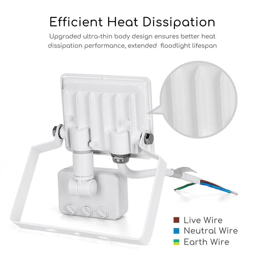 Aigostar - LED-valonheitin anturilla LED/10W/230V 4000K IP65 valkoinen