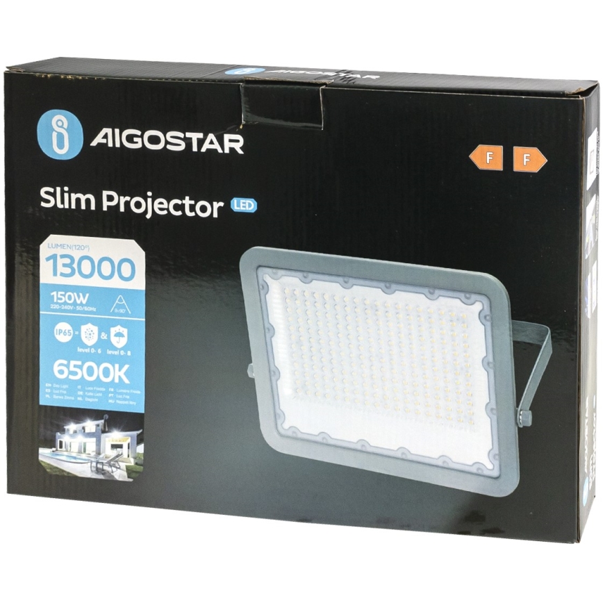 Aigostar - LED-valonheitin LED/150W/230V harmaa 6500K IP65