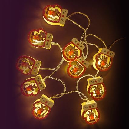 Aigostar - LED-valosarja 10xLED/3xAA 1,5m lämminvalkoiset käsineet