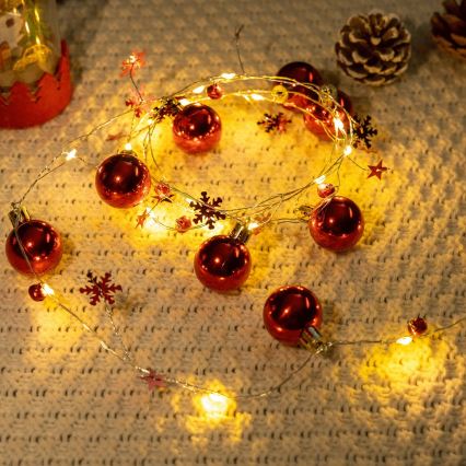 Aigostar - LED-valosarja 20xLED/3xAA 2 m lämmin valkoinen