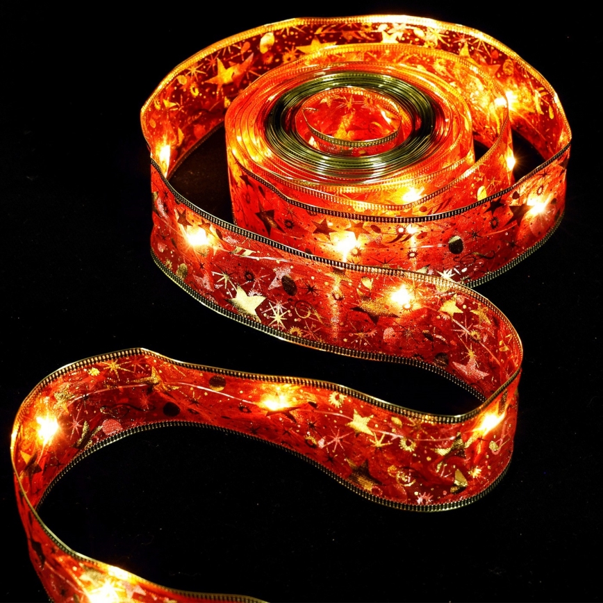 Aigostar - LED-valosarja 20xLED/3xAA 2 m lämmin valkoinen punainen