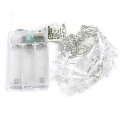 Aigostar - LED-valosarja 20xLED/3xAA 3,3m lumihiutaleet