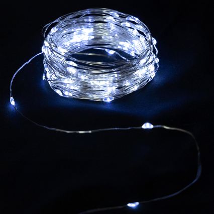 Aigostar - LED-ulkoketju 50xLED/3xAA IP44 5,3 m kylmänvalkoinen