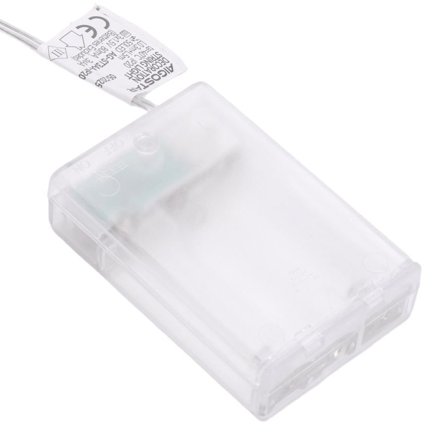 Aigostar - LED-valosarja 50xLED/3xAA 5m lämmin valkoinen, kullanvärinen