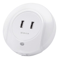 Aigostar - LED-yövalo hämäräsensorilla pistorasiaan USB-liitännällä LED/0,4W/230V