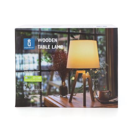 Aigostar - Mäntyinen pöytävalaisin 1xE27/60W/230V