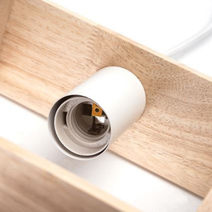 Aigostar - Mäntyinen riippuvalaisin vaijerilla 1xE27/60W/230V