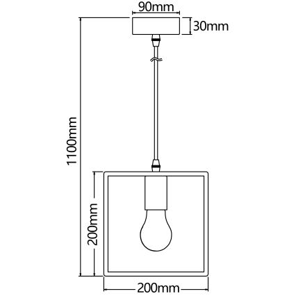 Aigostar - Mäntyinen riippuvalaisin vaijerilla 1xE27/60W/230V