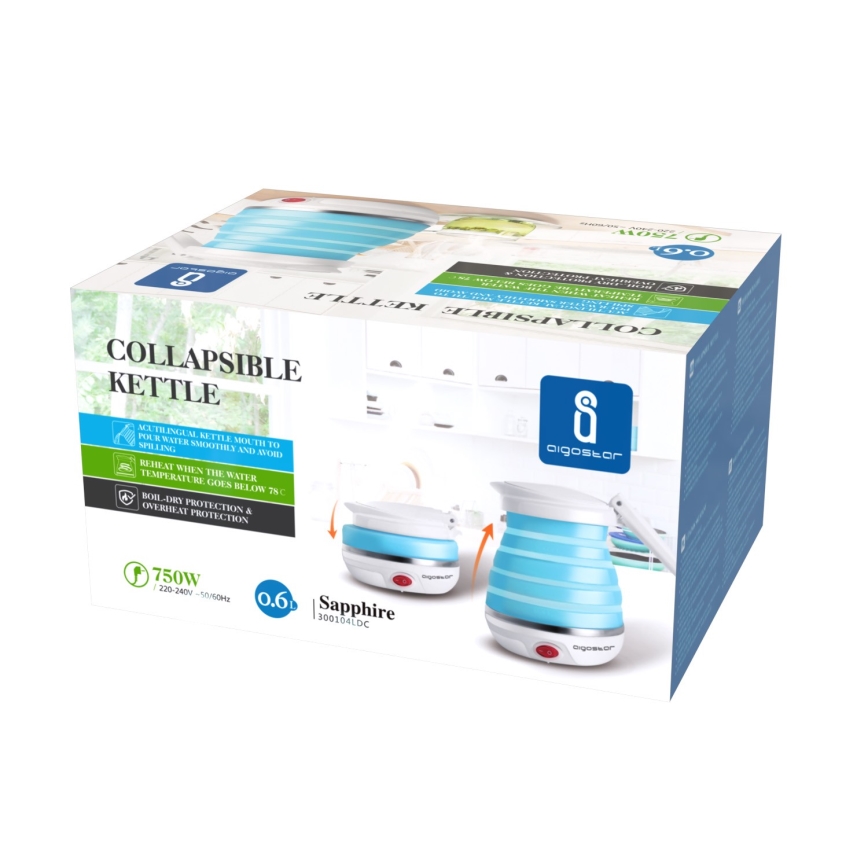 Aigostar - Matkakeitin 600ml 1000W / 230V