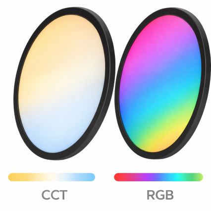 Aigostar - LED RGBW himmennettävä kattovalaisin MESH LED/24W/230V 3000-6500K musta + kaukosäädin