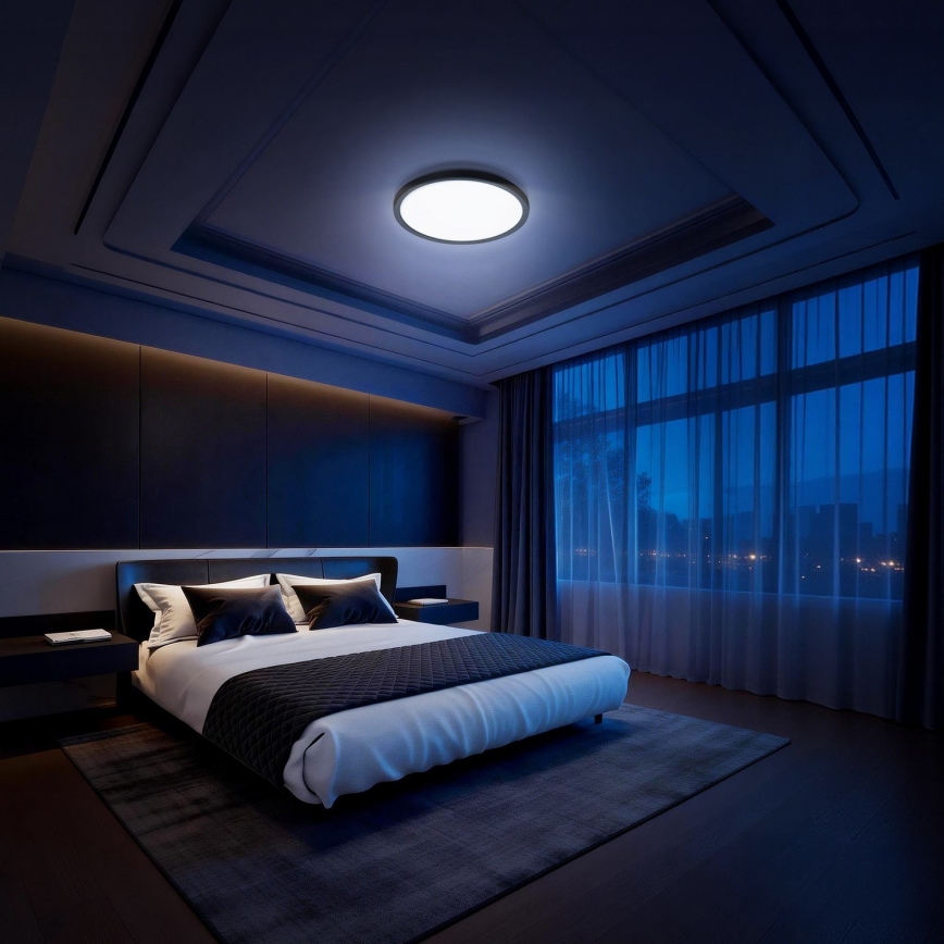 Aigostar - LED RGBW himmennettävä kattovalaisin MESH LED/24W/230V 3000-6500K musta + kaukosäädin