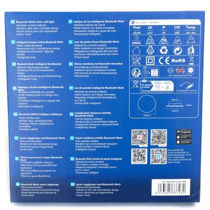 Aigostar - LED himmennettävä seinävalaisin MESH Smart LED/12W/230V 2700-6500K musta