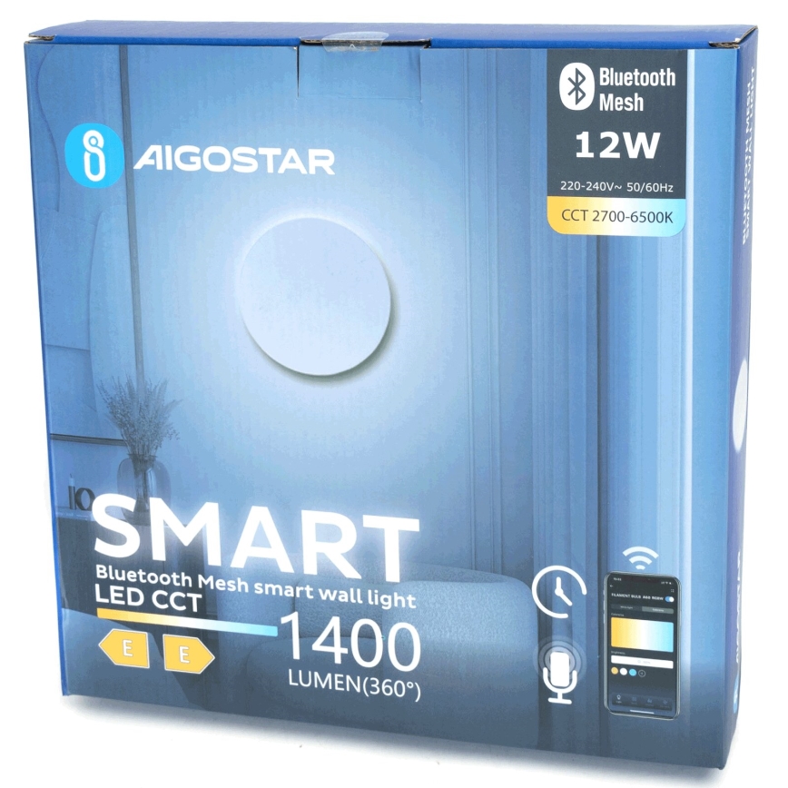 Aigostar - LED himmennettävä seinävalaisin MESH Smart LED/12W/230V 2700-6500K valkoinen