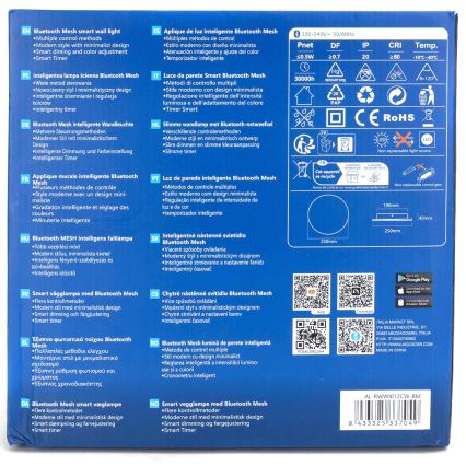 Aigostar - LED himmennettävä seinävalaisin MESH Smart LED/12W/230V 2700-6500K valkoinen