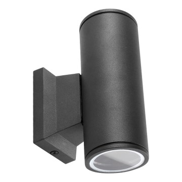 Aigostar - Musta pyöreä ulkoseinävalaisin 2xGU10/35W/230V IP65