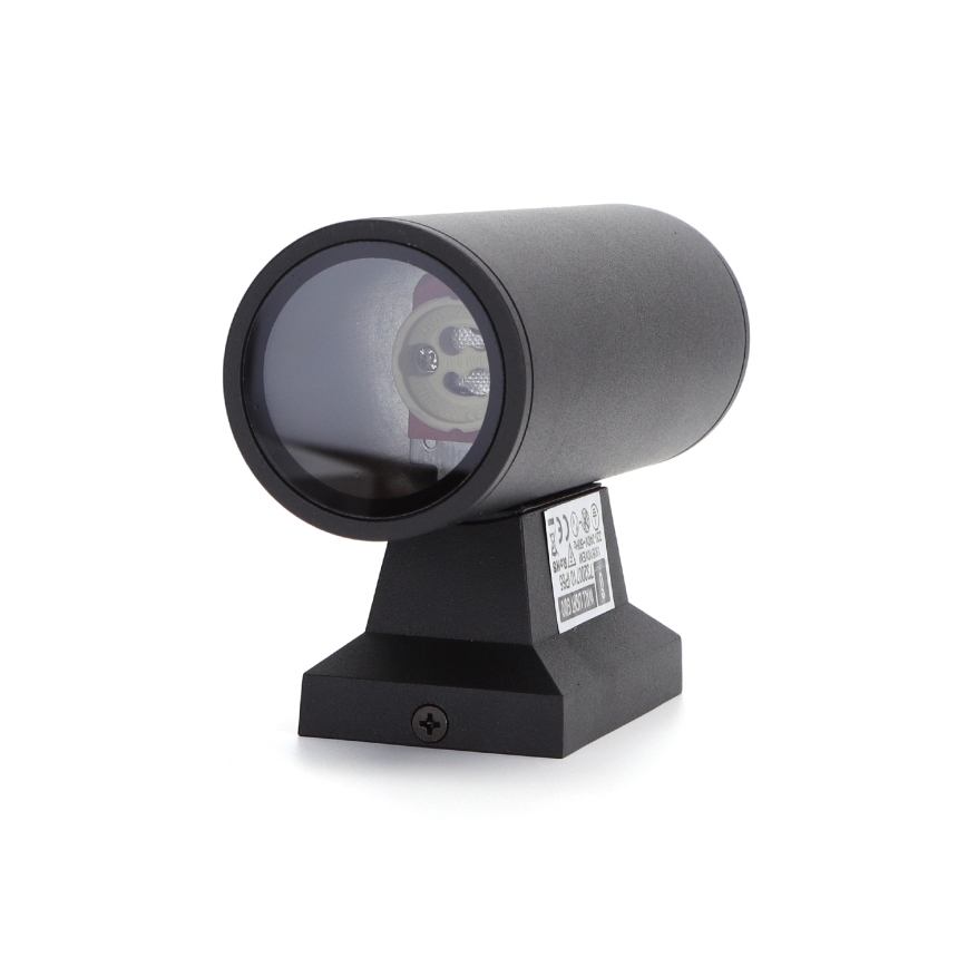 Aigostar - Musta pyöreä ulkoseinävalaisin 2xGU10/35W/230V IP65
