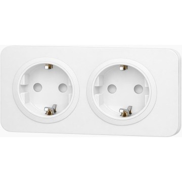 Aigostar - Pistorasia kehyksellä 2x SCHUKO 250V/16A valkoinen