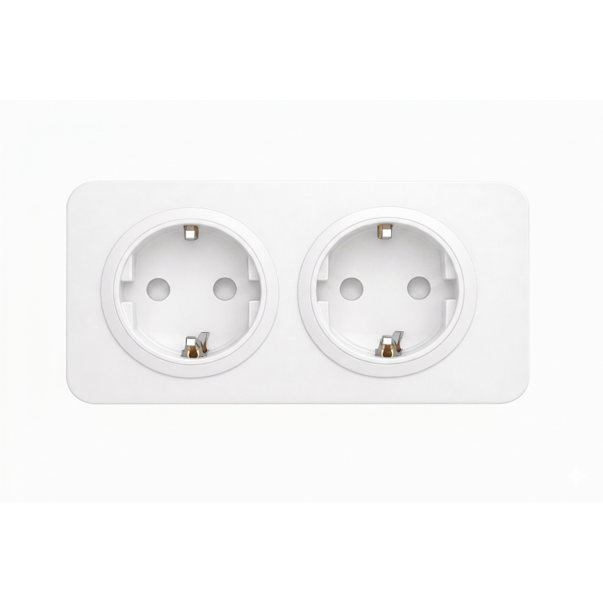 Aigostar - Pistorasia kehyksellä 2x SCHUKO 250V/16A valkoinen