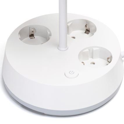 Aigostar - Pöytälamppu pistorasioilla 1xE27/60W/230V valkoinen